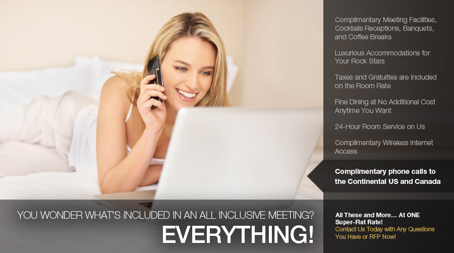 Enjoy unlimited complimentary phone calls to continental US and Canada during your stay